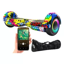 Patineta Scooter Electrica Hoverboard Spica S-80 Luz Rgb Bt Color Amarillo