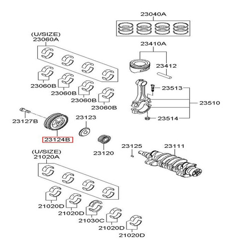 Polea Cigueal Damper Para Hyundai Starex H1 Theta 2.4l 2019 Foto 3