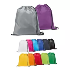 Kit 100 Unid Mochila Saco Colorido Em Nylon Personalizado