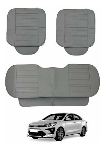 Fundas Cubre Asientos Kit 3 Piezas Para Kia Rio Sedan Piel  Foto 9