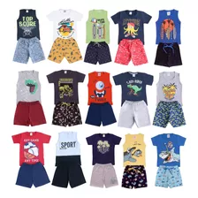 Kit Verão Menino 12 Peça Roupa Infantil Masculino Premium 