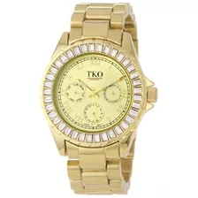 Reloj Tko Orlogi Para Mujer Tk520gd Capri Metal Gold Swarovs