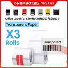 Rollo De Etiquetas Transparente (3 Rollos) Para Niimbot B1 B