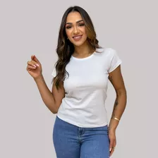 Baby Look Feminina Camiseta Algodão Básica Lisa