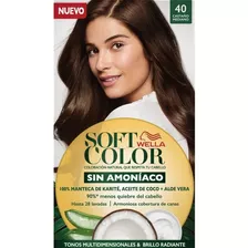 Kit Tintura Wella Professionals Soft Color Tinte De Cabello Tono 40 Castaño Medio Para Cabello