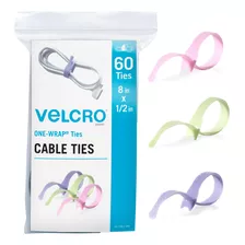 Velcro Brand Bridas De Cable Pastel Reutilizables Y Resisten