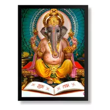 Quadro Arte Indiana Ganesha Divindade Hindu Mantra
