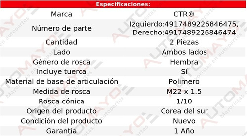 2) Terminales Exteriores Ctr Lx570 V8 5.7l Lexus 2013-2021 Foto 2