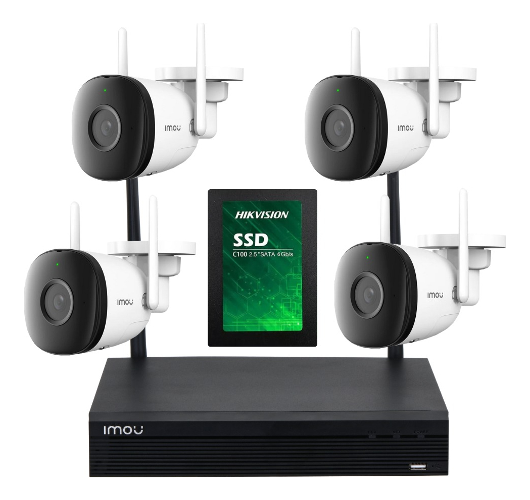 Kit Ip Imou Nvr Inalambrico 8ch+ 4 Camara Wifi 1080p + Disco