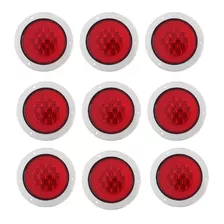 10 Plafones Led Camión Rojo Brida Cromada C/ Aro 4 Funciones