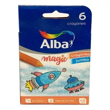 Crayones Gruesos X6 Colores Alba Kinder 69967