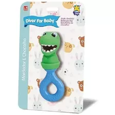 Mordedor Chocalho Dino Diver For Baby Divertoys