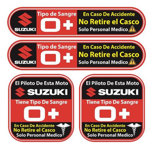 Stickers Reflejantes Tipo Sanguineo Para Motos Suzuki Foto 5