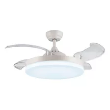 Ventilador De Techo Decorativo 428 A Blanco Y Negro Luz 24w Color De La Estructura Blanco Cantidad De Aspas 4 Color De Las Aspas Blanca Diámetro 107 Cm Material De Las Aspas Abs