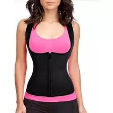 Faja Reductora Tipo Chaleco Para Dama Color Negro Y Fucsia