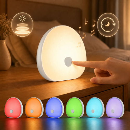 White Noise Hine Com Luz Noturna E Níveis De Som Ajustáveis Branco 5v