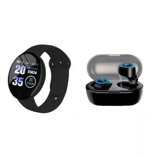 Reloj Inteligente D18 Bluetooth + Audifonos Y50 Base Carga