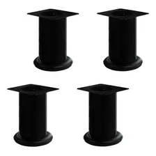 Pata Para Mueble O Sala 10 Cm Altura - 4 Piezas Negro Mate