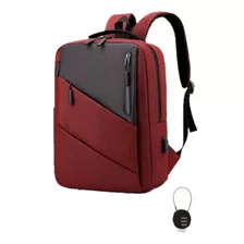 Mochila Laptop Tablet 15.6 In Impermeable Carga Usb Candado 