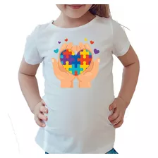 Camiseta Infantil Personalização Coração Autismo