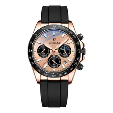 Chenxi Chronograph Moon Phase Quartz Relógios Para Homem