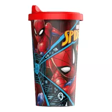 Vaso Tapa Tomadora Spiderman Grande 400ml Original