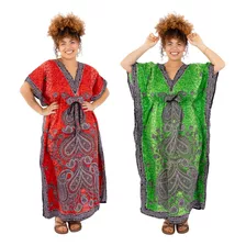 Combo 2 Vestidos Kaftan Longo Qualidade Plus Size Elegance