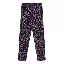 Legging Cotton Corações Preta Menina Alenice