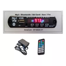 Decodificador Usb P/caixa Ativa Placa Fm Aux Bluetooth Mp3