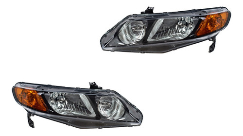 Par De Faros Depo Honda Civic 2006 2007 2008 2009 2010 2011 Foto 6