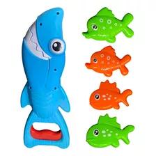 Brinquedo Tubarão Banheira Banho Peixinhos Água Pega Peixes