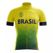 Camisa De Ciclismo Masculino Seleção Brasil Proteção Uv +50