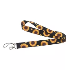 Lanyard Girasoles Cinta Colgante Incluye Portacredencial