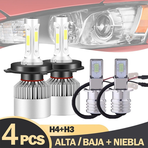 Kit Faros Led 8000lm Luz Alta Y Baja/niebla Para Mitsubishi