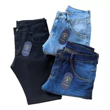 Kit 3 Calça Jeans Masculina Slim Elastano Lycra Original 
