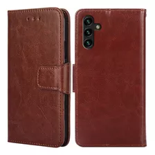 Funda Case Para Samsung A04s Flip Cover Marrón Antishock