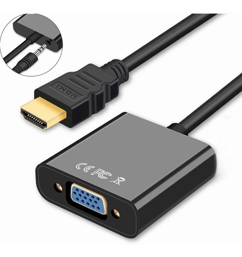Cable Adaptador Convertidor Hdmi A Vga Y Cable 3.5mm