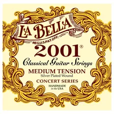 Encordado La Bella 2001m Medium Tension Guitarra Clasica