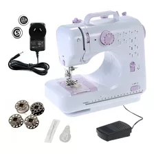 Maquina De Coser Portátil Fhsm-505a 12 Puntadas Pedal Color Blanco