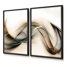 Quadro Decorativo Abstrato Sala Quarto Duo Fios De Fumaça