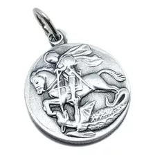 Medalla San Jorge - Grabado + Cadena - 24mm/al