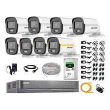 Cámaras Seguridad Exterior Kit 8 1080p Colorvu Noche + 1tb