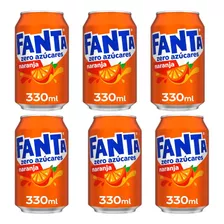 Fanta Naranja Gaseosa Lata Sin Azucares X6 Zetta Bebidas