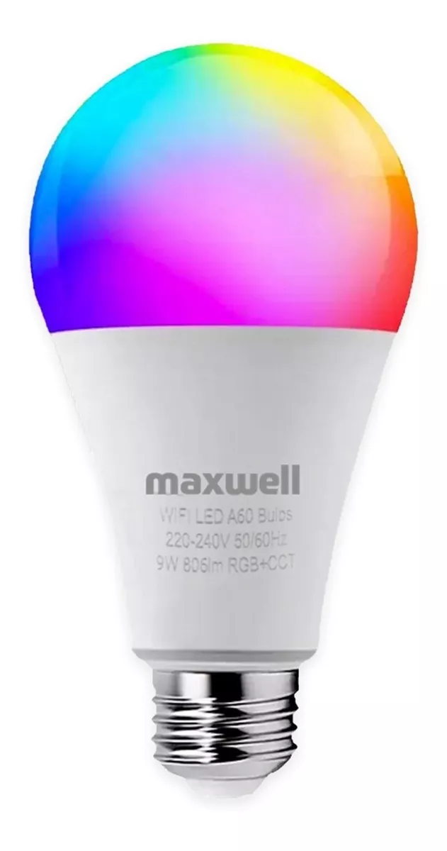 Ampolleta Inteligente Led Maxwell E27 Wifi App Rgb 9w X1