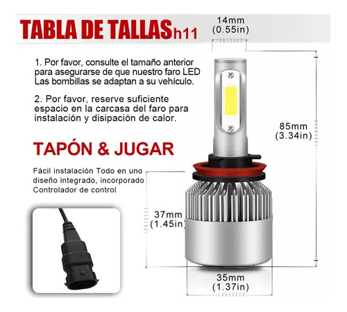 Kit De Faros Led 9005 H11 Para Ford De Haz Alto Y Bajo De 80 Foto 4