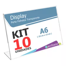 Display Acrilico Porta Retrato L A6 10x15 Kit/10