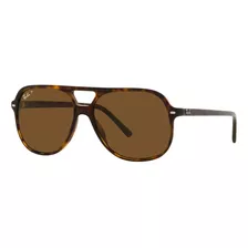 Anteojos De Sol Polarizados Ray-ban Bill Standard Con Marco De Acetato Color Polished Havana, Lente Brown Clásica, Varilla Tortoise De Acetato - Rb2198