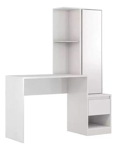 Mesa Escrivaninha Juvenil C/ Armário Office Morada 1 Porta E Branco