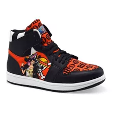 Tenis Rojo Luffy Red One Piece Anime Bota Hi Top