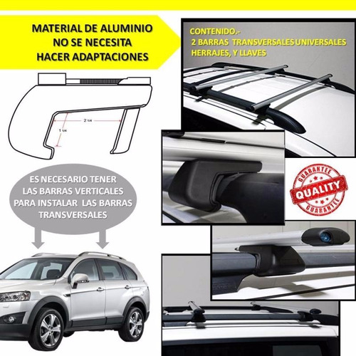 Barras Portaequipaje Universal Aluminio Camionetas Candado Foto 2